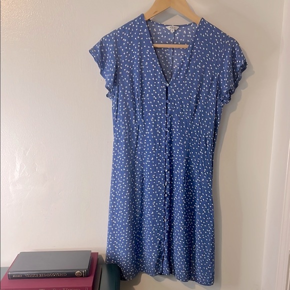 Rails Helena Blue Wisteria Skater summer Floral Button Up Dress Sz XS - Picture 1 of 11